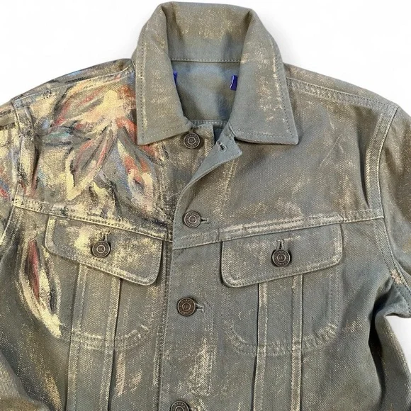 Ralph Lauren Purple Label Women’s 2 Bacall Embellished Denim Military Jacket